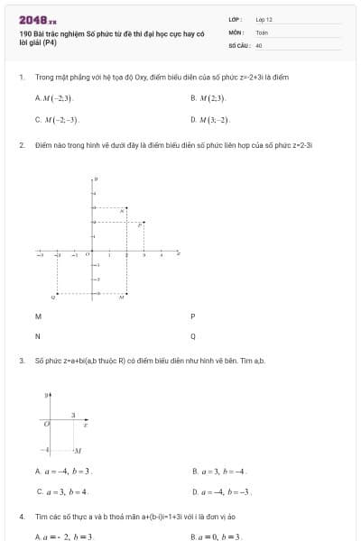 190 Bài trắc nghiệm Số phức từ đề thi đại học cực hay có lời giải (P4)