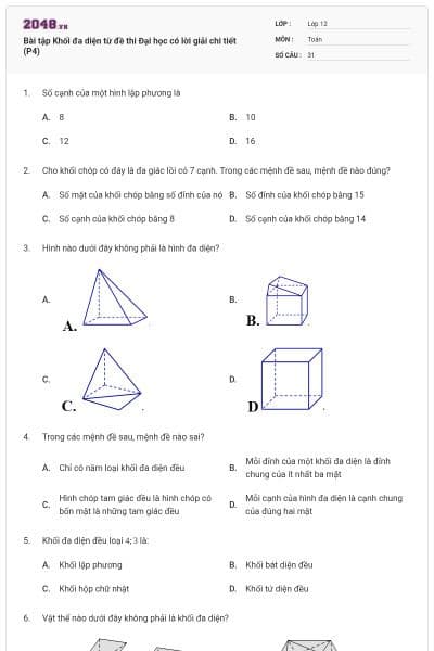 Bài tập Khối đa diện từ đề thi Đại học có lời giải chi tiết (P4)