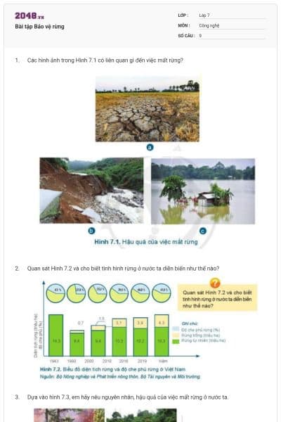 Bài tập Bảo vệ rừng