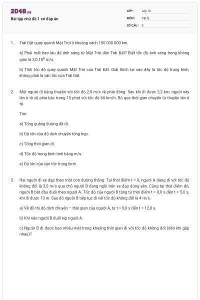 Bài tập chủ đề 1 có đáp án