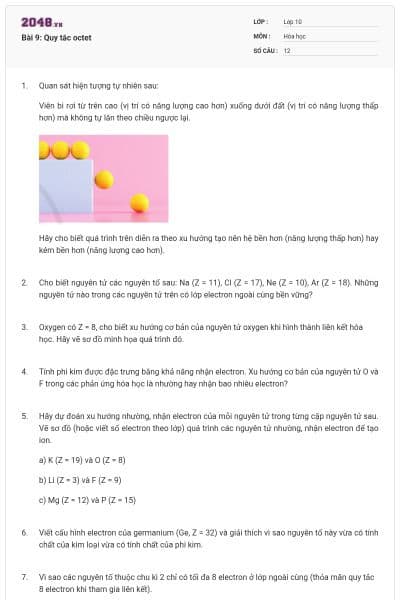 Bài 9: Quy tắc octet