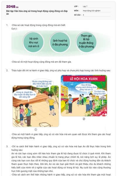 Bài tập Văn hóa ứng xử trong hoạt động cộng đồng có đáp án