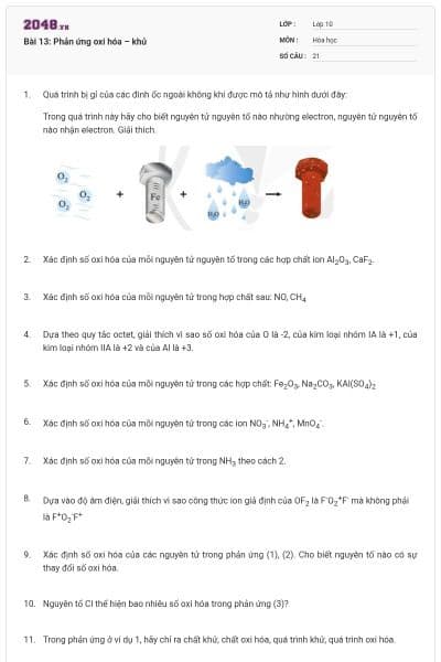 Bài 13: Phản ứng oxi hóa – khử