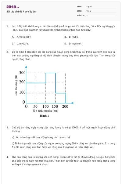 Bài tập chủ đề 4 có đáp án