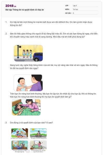 Bài tập Thông tin và quyết định có đáp án