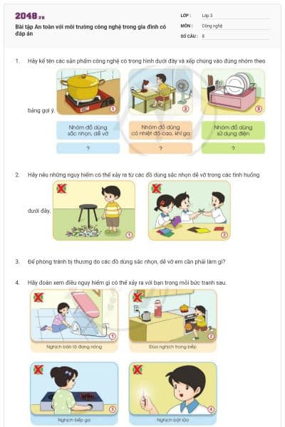 Bài tập An toàn với môi trường công nghệ trong gia đình có đáp án