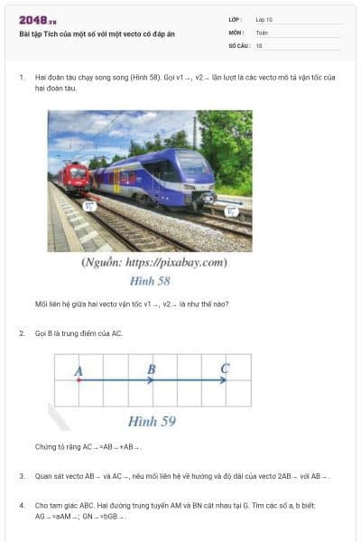 Bài tập Tích của một số với một vectơ có đáp án