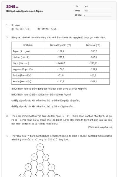Bài tập Luyện tập chung có đáp án