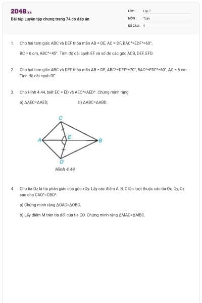 Bài tập Luyện tập chung trang 74 có đáp án