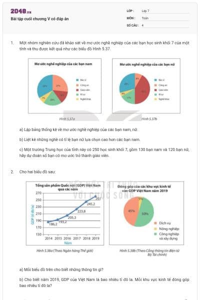 Bài tập cuối chương V có đáp án