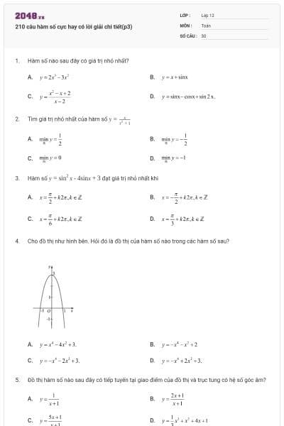210 câu hàm số cực hay có lời giải chi tiết(p3)
