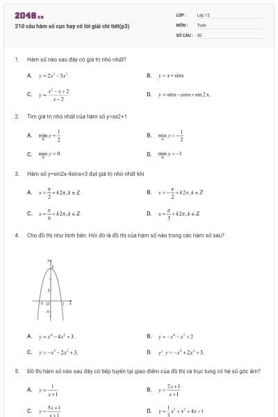 210 câu hàm số cực hay có lời giải chi tiết(p3)