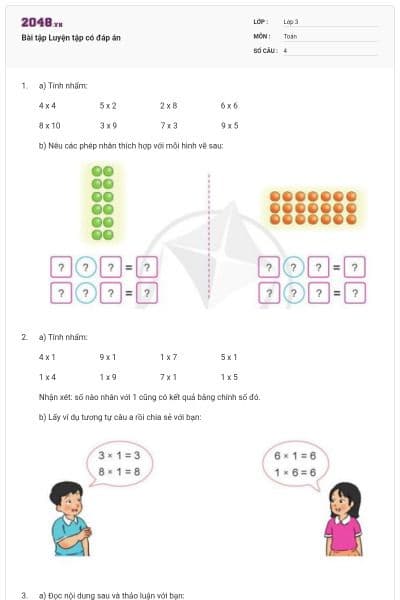 Bài tập Luyện tập có đáp án