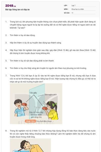 Bài tập Sóng âm có đáp án
