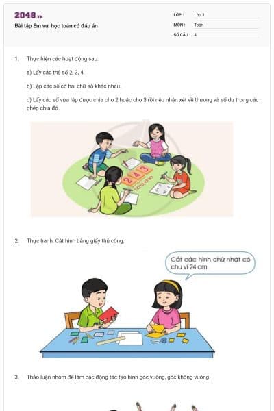 Bài tập Em vui học toán có đáp án