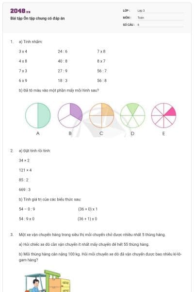 Bài tập Ôn tập chung có đáp án
