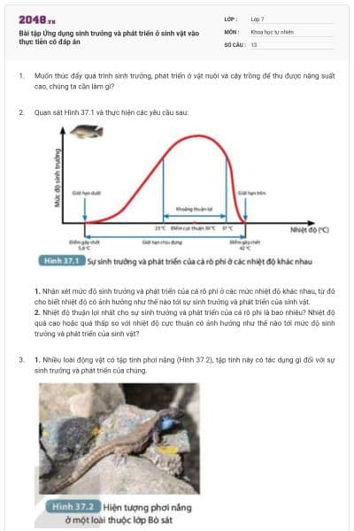 Bài tập Ứng dụng sinh trưởng và phát triển ở sinh vật vào thực tiễn có đáp án