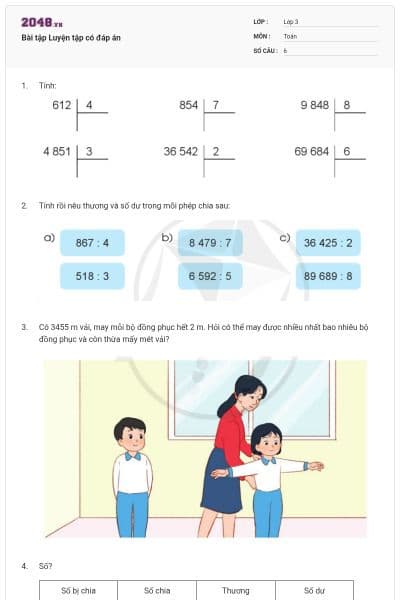 Bài tập Luyện tập có đáp án