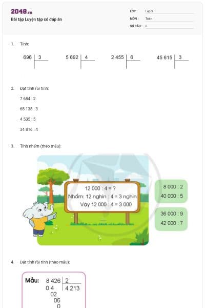 Bài tập Luyện tập có đáp án