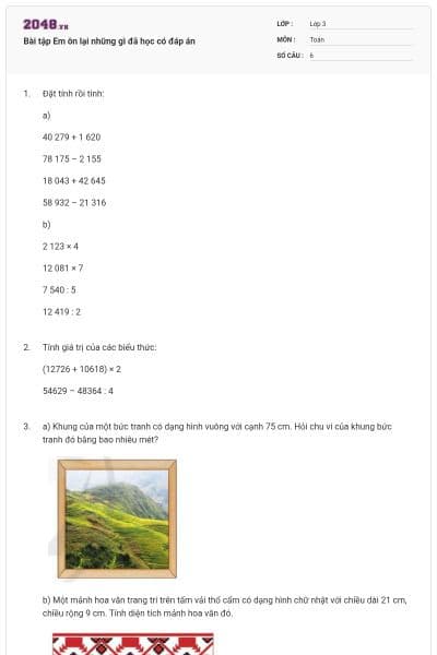 Bài tập Em ôn lại những gì đã học có đáp án