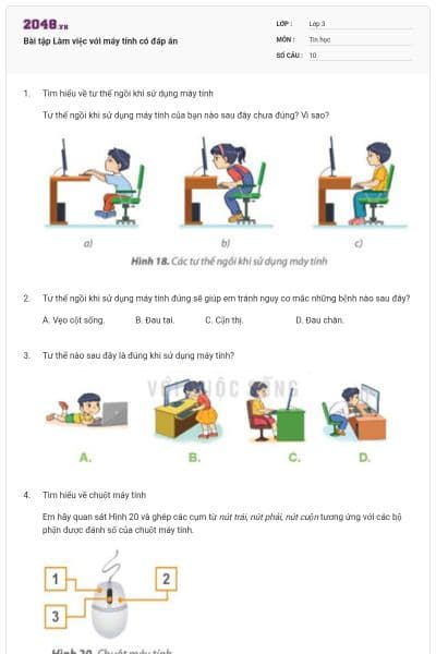 Bài tập Làm việc với máy tính có đáp án