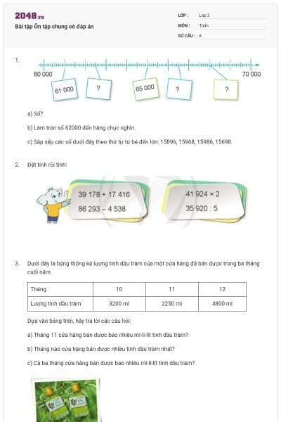 Bài tập Ôn tập chung có đáp án