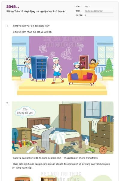 Bài tập Tuần 13 Hoạt động trải nghiệm lớp 3 có đáp án