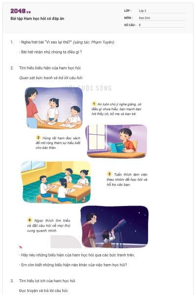 Bài tập Ham học hỏi có đáp án