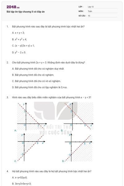Bài tập ôn tập chương II có đáp án