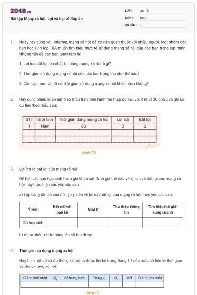 Bài tập Mạng xã hội: Lợi và hại có đáp án