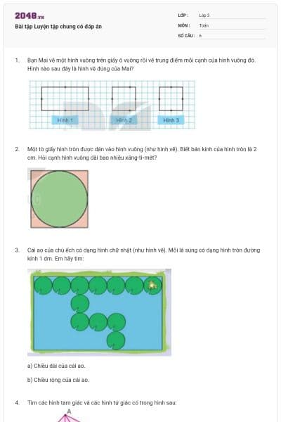 Bài tập Luyện tập chung có đáp án