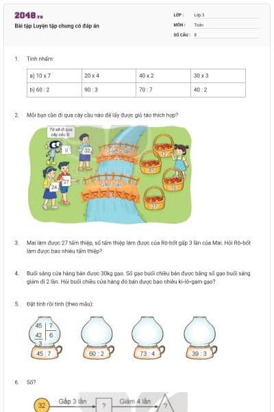 Bài tập Luyện tập chung có đáp án