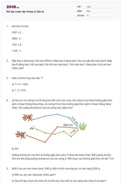 Bài tập Luyện tập chung có đáp án