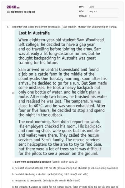 Bài tập Review có đáp án