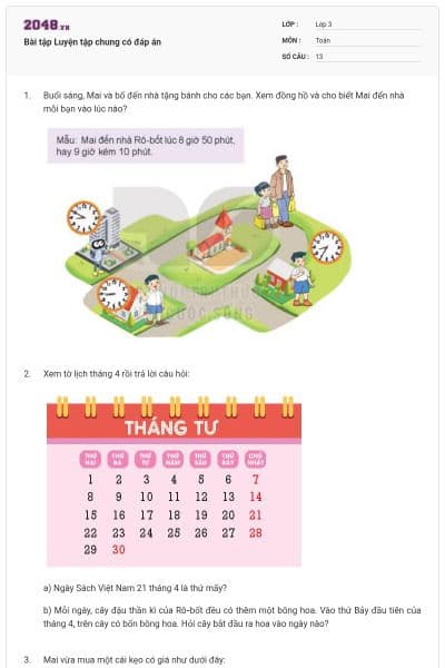 Bài tập Luyện tập chung có đáp án