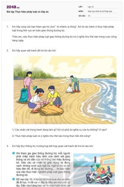 Bài tập Thực hiện pháp luật có đáp án