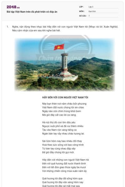 Bài tập Việt Nam trên đà phát triển có đáp án