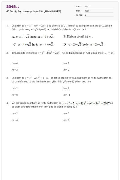 45 Bài tập Đạo Hàm cực hay có lời giải chi tiết (P5)