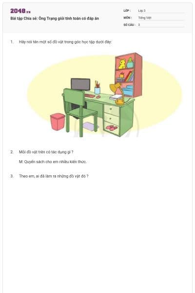 Bài tập Chia sẻ: Ông Trạng giỏi tính toán có đáp án