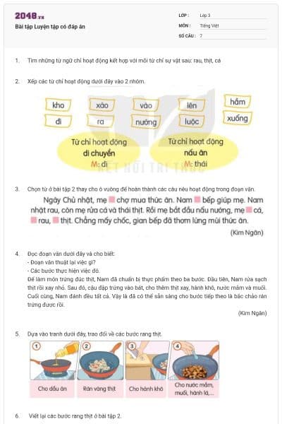 Bài tập Luyện tập có đáp án