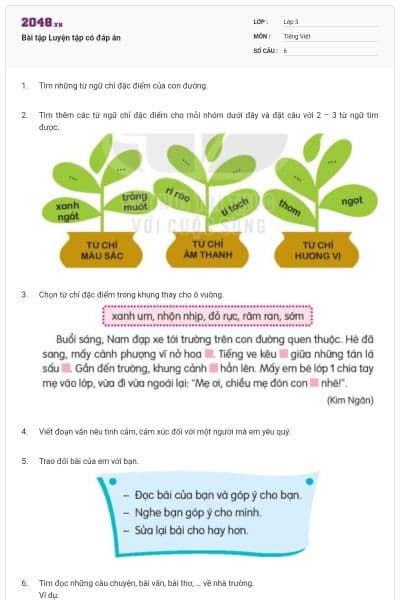 Bài tập Luyện tập có đáp án