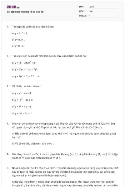 Bài tập cuối chương III có đáp án