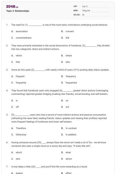 Topic 3: Relationships