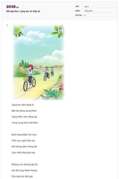 Bài tập Đọc: Làng em có đáp án