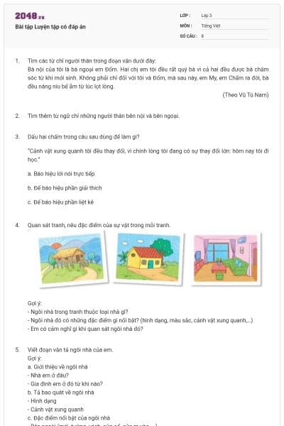 Bài tập Luyện tập có đáp án