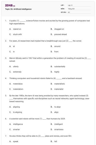Topic 26: Artificial intelligence