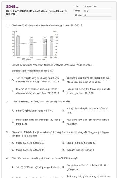 Đề thi thử THPTQG 2019 môn Địa lí cực hay có lời giải chi tiết (P1)