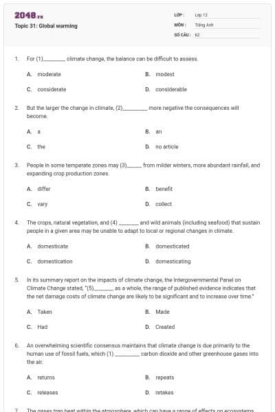 Topic 31: Global warming