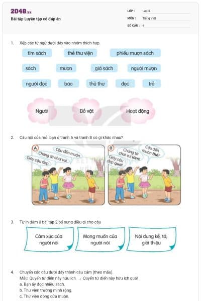 Bài tập Luyện tập có đáp án