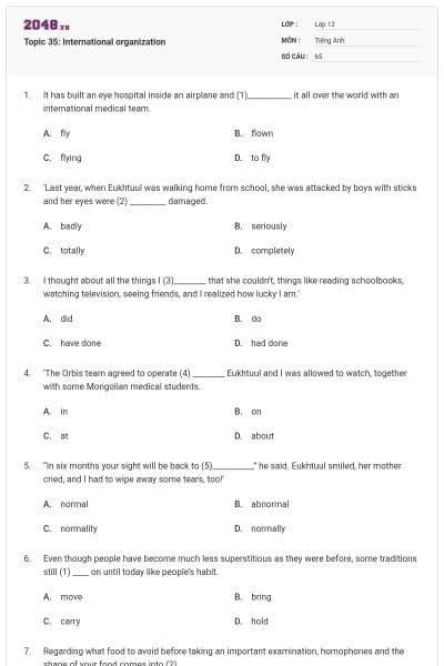 Topic 35: International organization